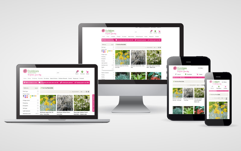 Dobbies image search responsive screens